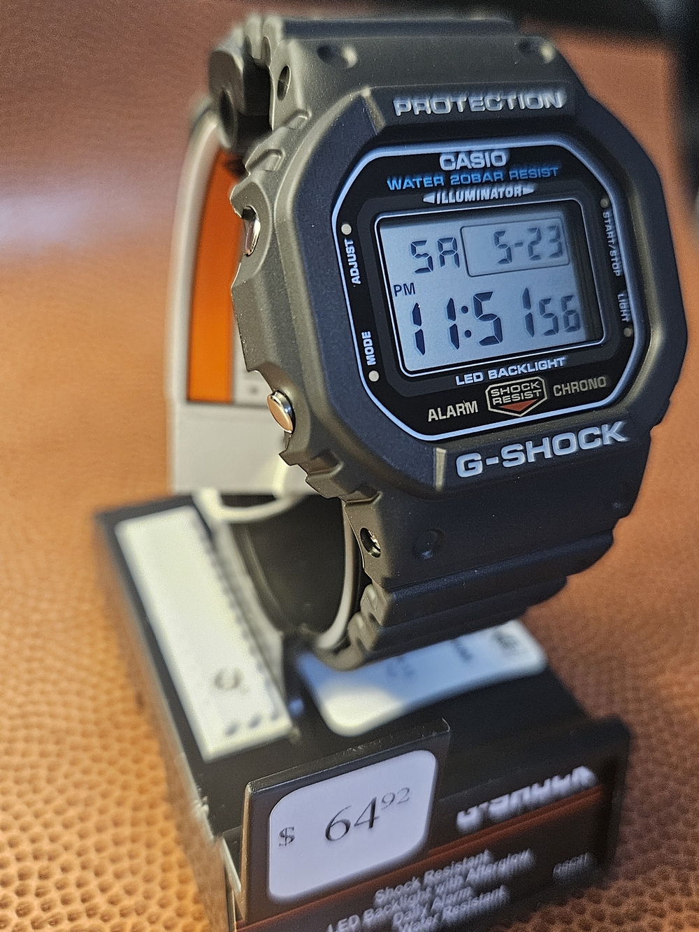 Casio Black Digital G-Shock Watch with Light Blue Accent